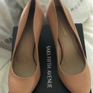 Saks Tan Leather High Heels